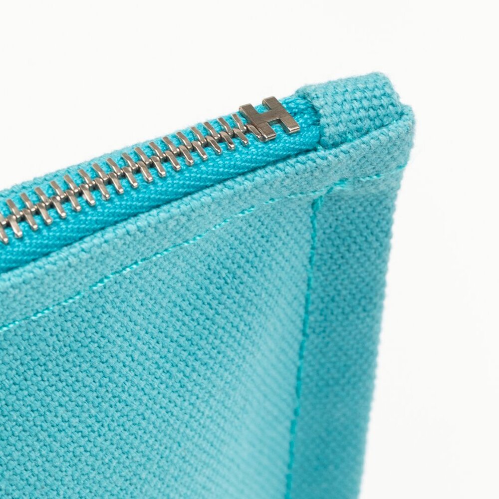 Hermes Flat Yachting GM Blue Logo Toile Pouch - Picture 8 of 11